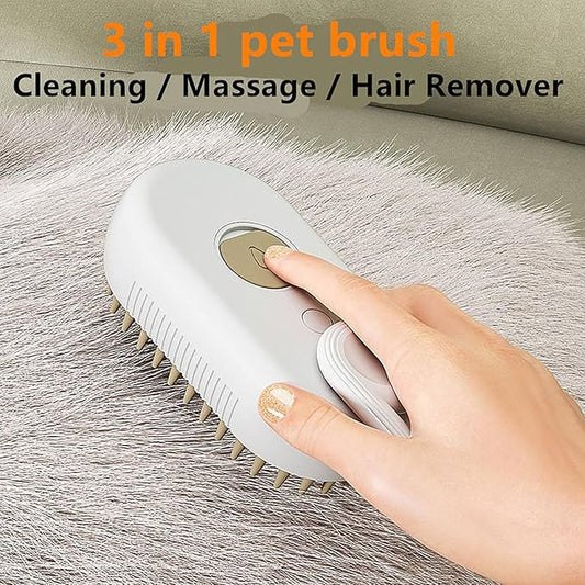 Steam Brush for Dog Cat 3 in 1 Water Brush for Dogs Silicone Massage Dog Comb Electric Multifunctional Water Brush Spa for Dogs USB Rechargeable Steamy Brush for Pets