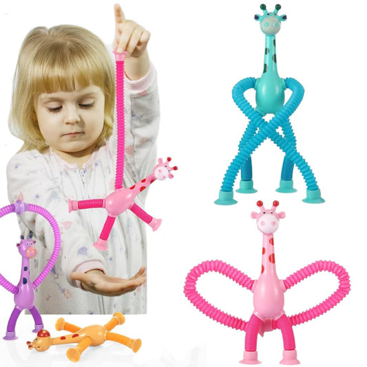 Flexible Giraffe Pop Tube Toy – Stretch, Bend & Fidget Fun for Kids