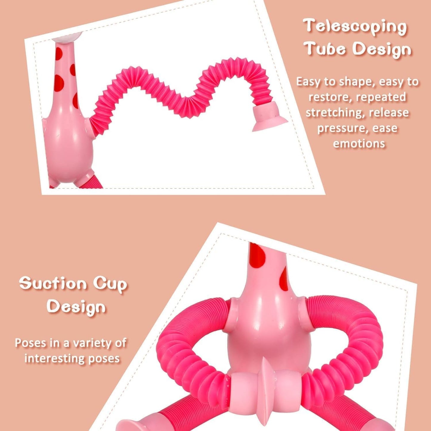 Flexible Giraffe Pop Tube Toy – Stretch, Bend & Fidget Fun for Kids