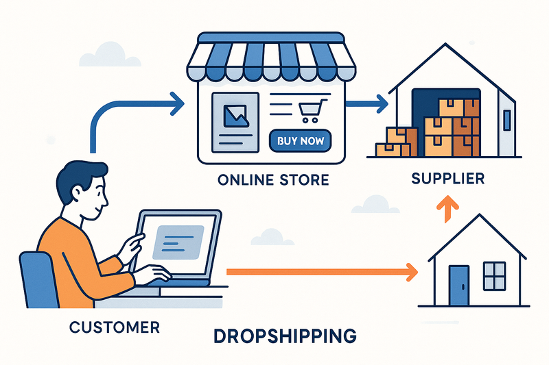 an image for which is represent a drop shipping concept